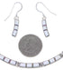 Silver Opal And White Inlay Link Necklace And Earrings Set FX26437